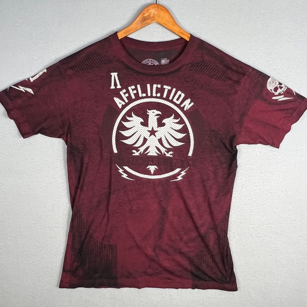 Affliction Performance T Shirt Fits M Thin Hydrocore MMA Active Skull Logo USA